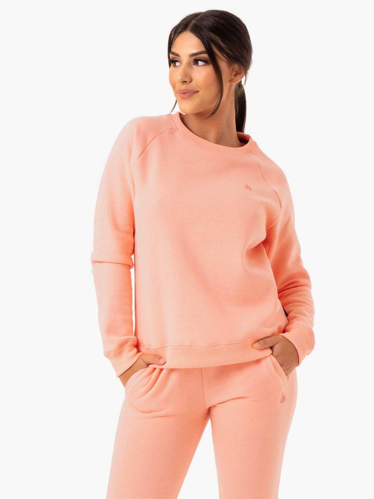 Women's Ryderwear Women Sweaters Adapt Boyfriend Sweaters Peach | NZ2588BC