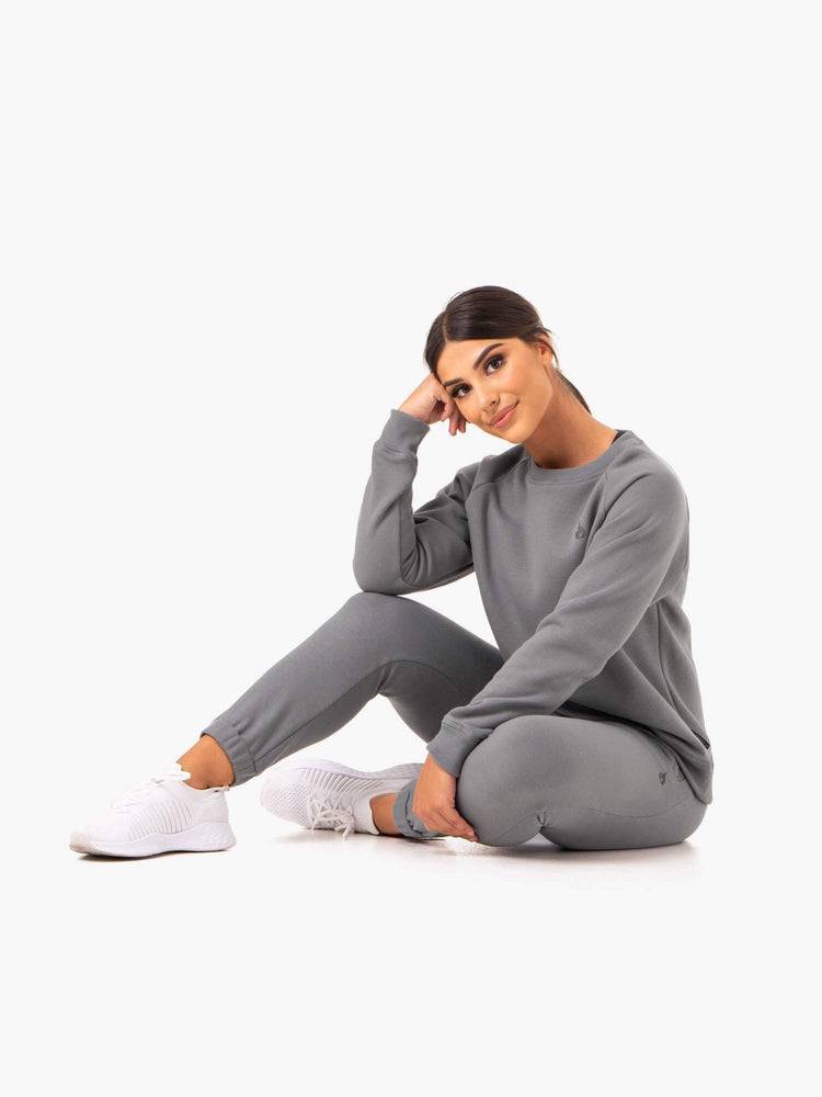 Women's Ryderwear Women Sweaters Adapt Boyfriend Sweaters Grey | NZ2630OR