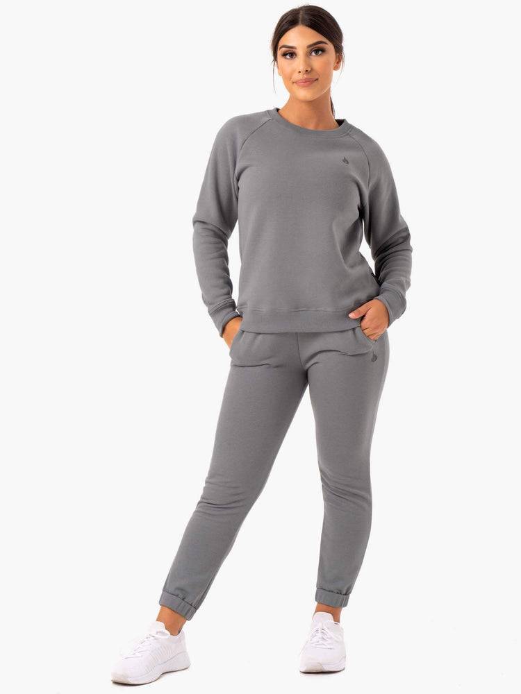 Women's Ryderwear Women Sweaters Adapt Boyfriend Sweaters Grey | NZ2630OR