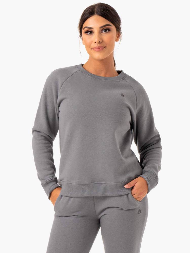 Women\'s Ryderwear Women Sweaters Adapt Boyfriend Sweaters Grey | NZ2630OR