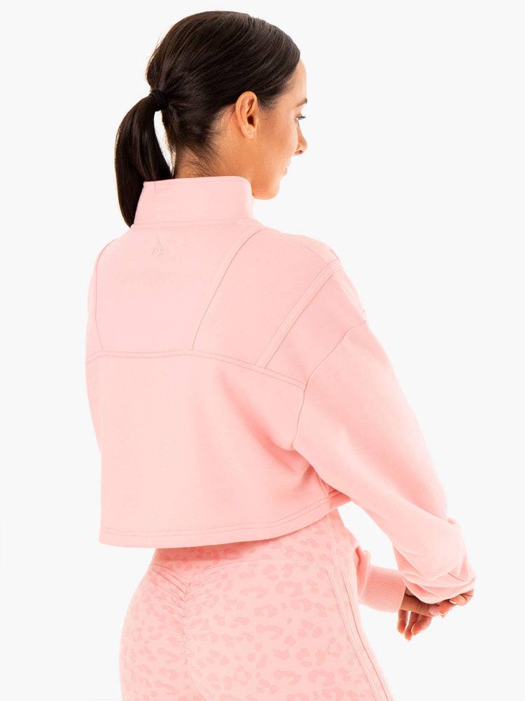 Women's Ryderwear Women Sweaters Evolution Half Zip Sweaters Pink | NZ2573DN