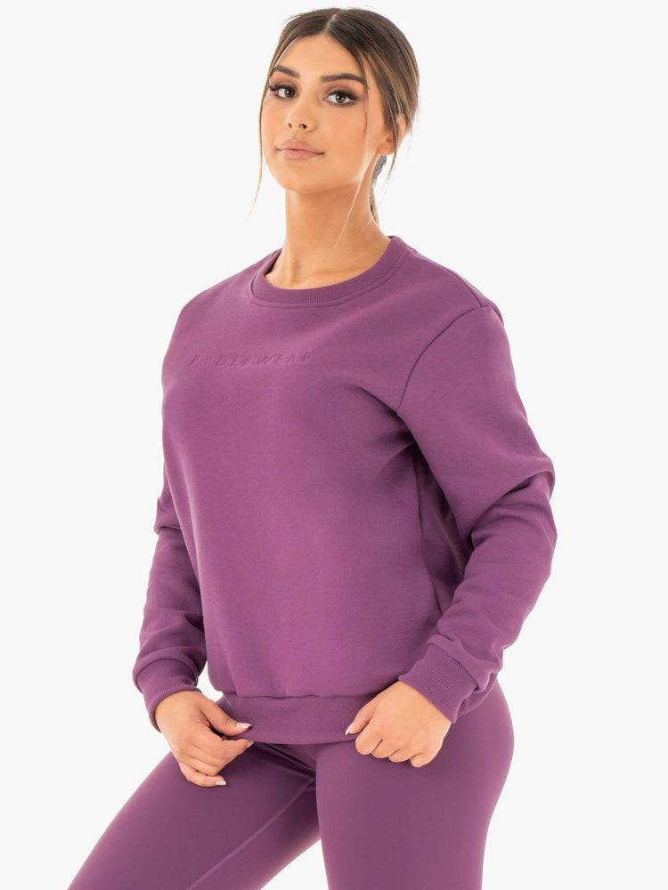 Women's Ryderwear Women Sweaters Motion Oversized Sweaters Purple | NZ2606YU