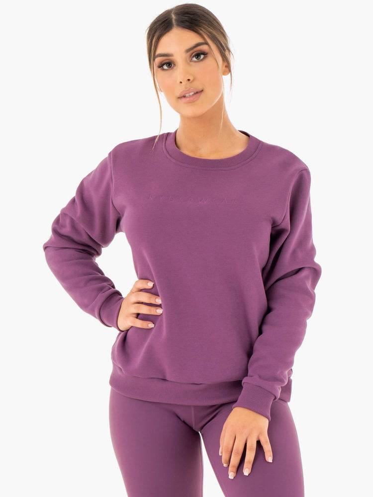 Women\'s Ryderwear Women Sweaters Motion Oversized Sweaters Purple | NZ2606YU