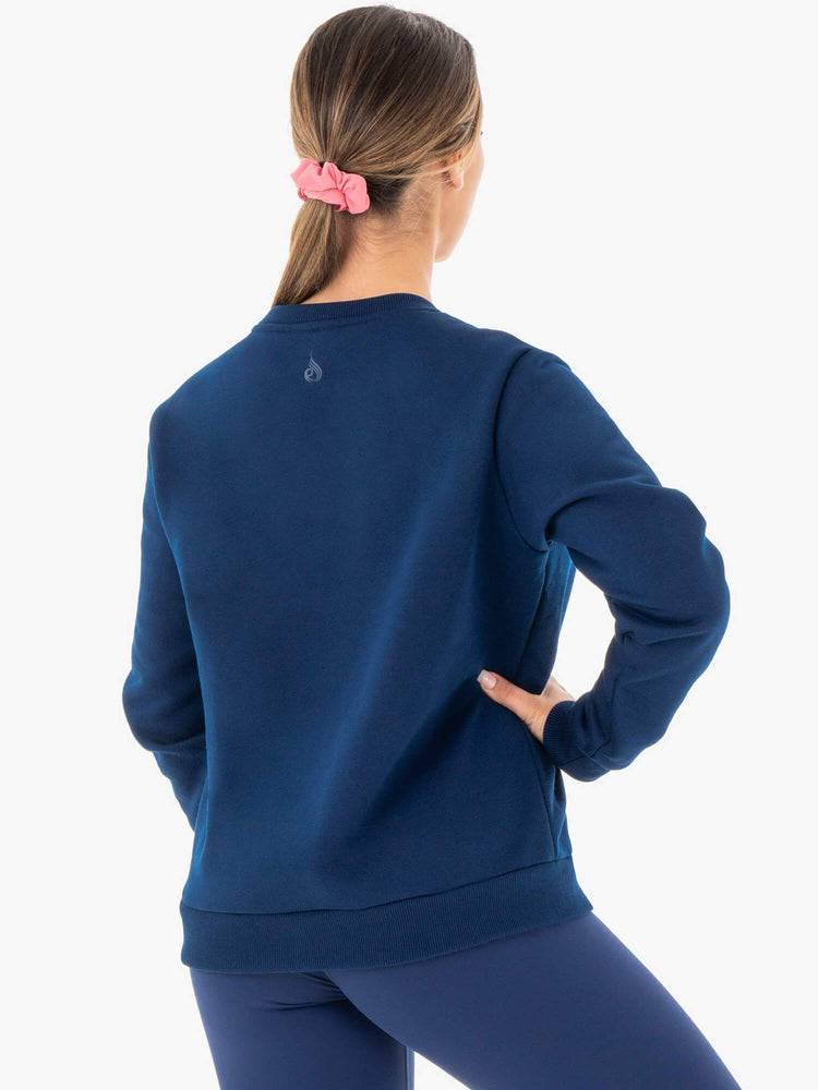 Women's Ryderwear Women Sweaters Motion Oversized Sweaters Navy | NZ2607TV