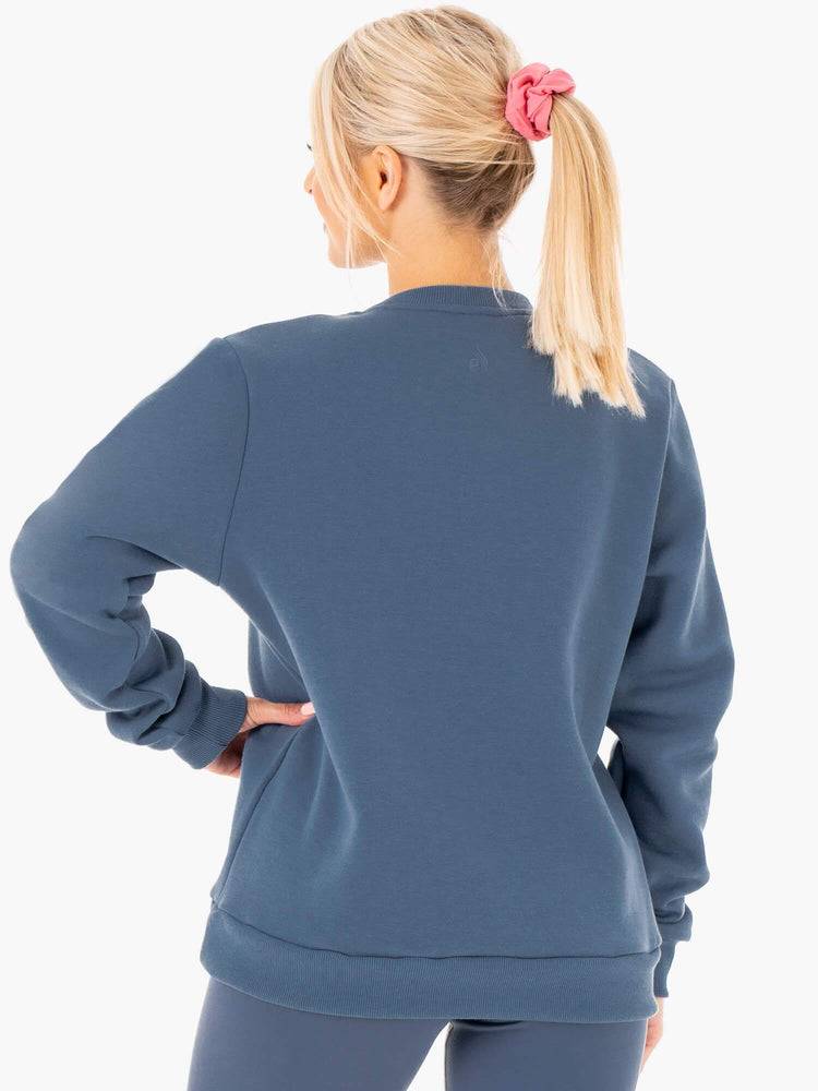 Women's Ryderwear Women Sweaters Motion Oversized Sweaters Steel Blue | NZ2608RW