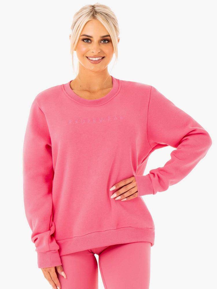 Women's Ryderwear Women Sweaters Motion Oversized Sweaters Pink Lemonade | NZ2610WY