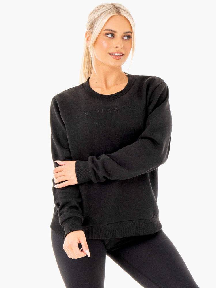 Women\'s Ryderwear Women Sweaters Motion Oversized Sweaters Black | NZ2613NB