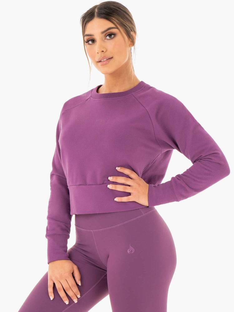 Women's Ryderwear Women Sweaters Motion Sweaters Purple | NZ2614BC