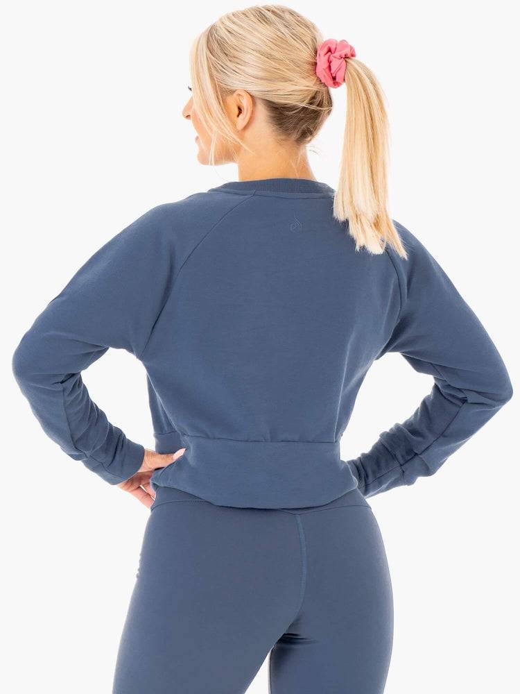 Women's Ryderwear Women Sweaters Motion Sweaters Steel Blue | NZ2616CE