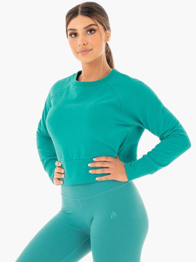 Women's Ryderwear Women Sweaters Motion Sweaters Teal | NZ2617XF