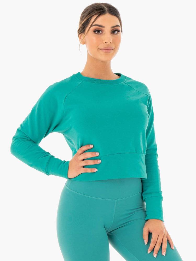 Women's Ryderwear Women Sweaters Motion Sweaters Teal | NZ2617XF