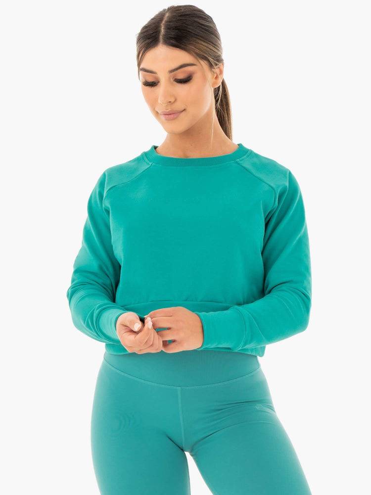 Women\'s Ryderwear Women Sweaters Motion Sweaters Teal | NZ2617XF