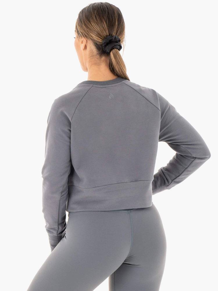 Women's Ryderwear Women Sweaters Motion Sweaters Charcoal | NZ2619LH