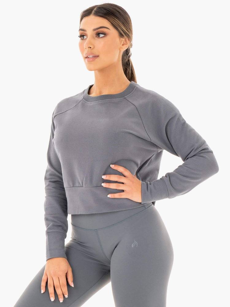 Women's Ryderwear Women Sweaters Motion Sweaters Charcoal | NZ2619LH