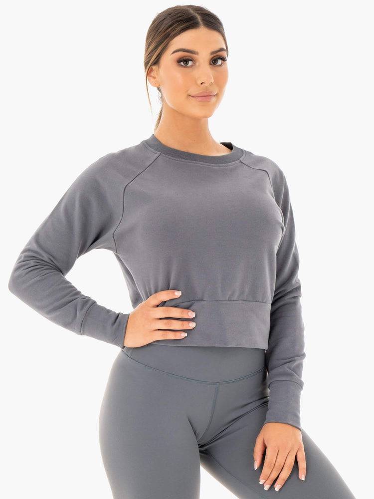 Women's Ryderwear Women Sweaters Motion Sweaters Charcoal | NZ2619LH