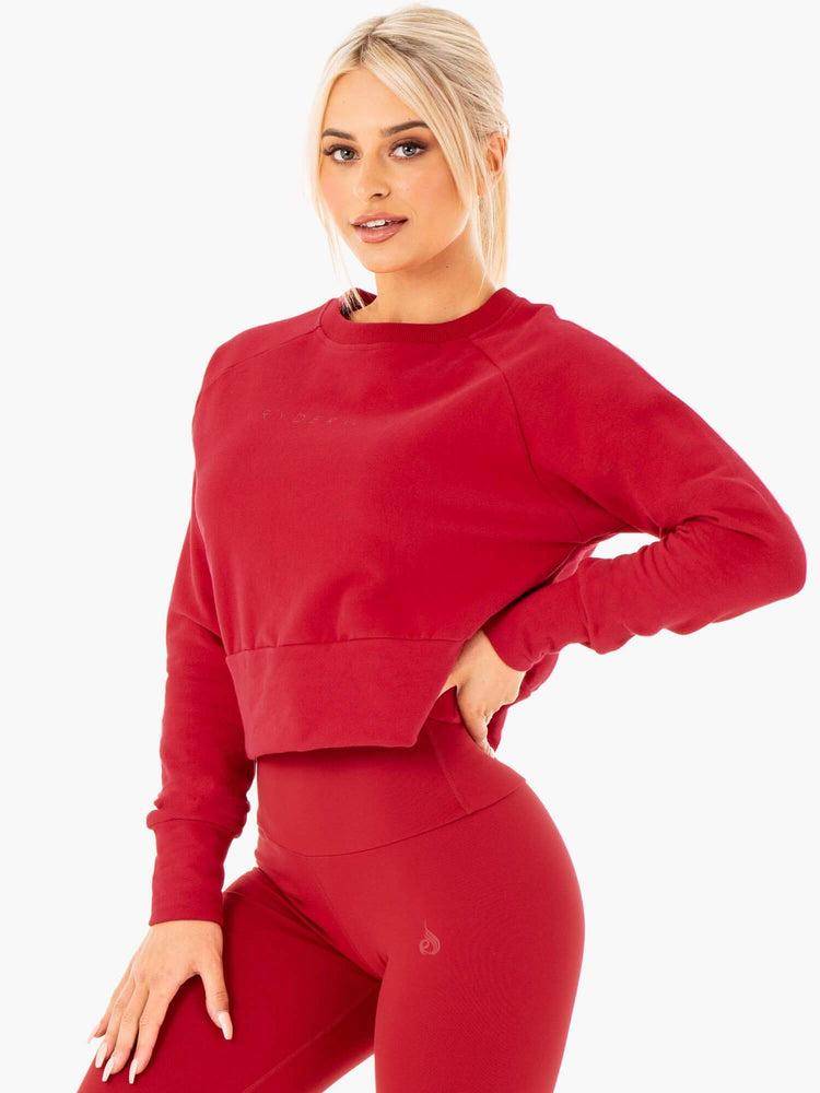 Women\'s Ryderwear Women Sweaters Motion Sweaters Red | NZ2620KI