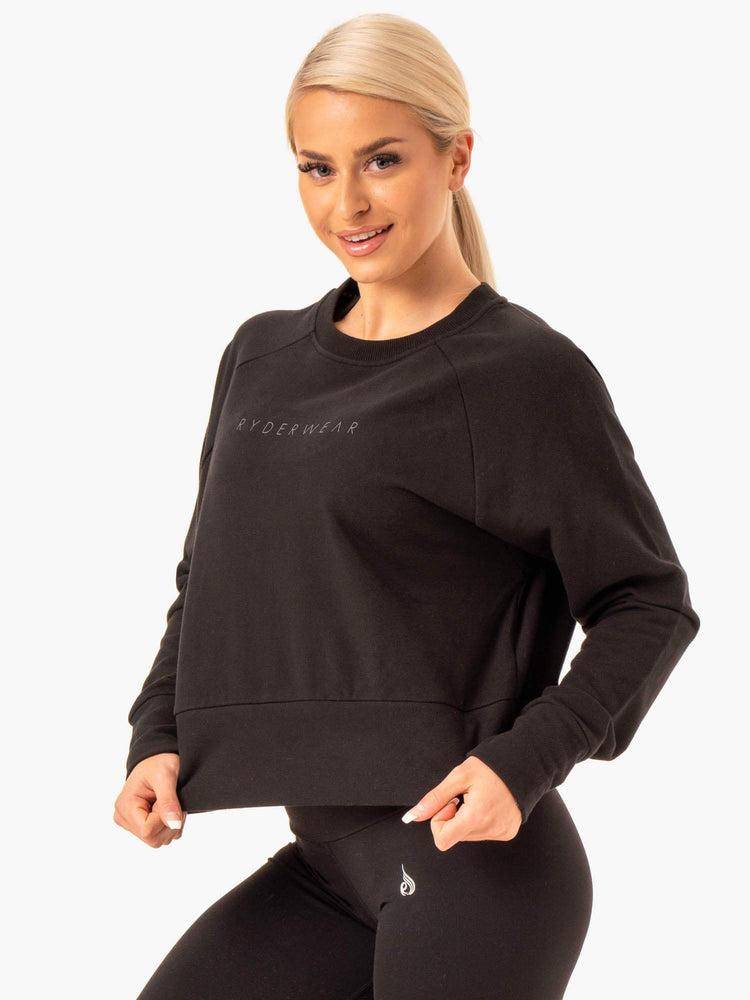 Women's Ryderwear Women Sweaters Motion Sweaters Black | NZ2621JJ