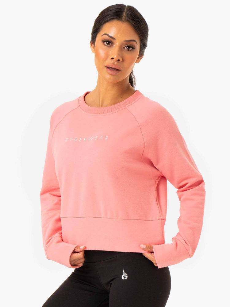 Women's Ryderwear Women Sweaters Motion Sweaters Rose Pink | NZ2634TV