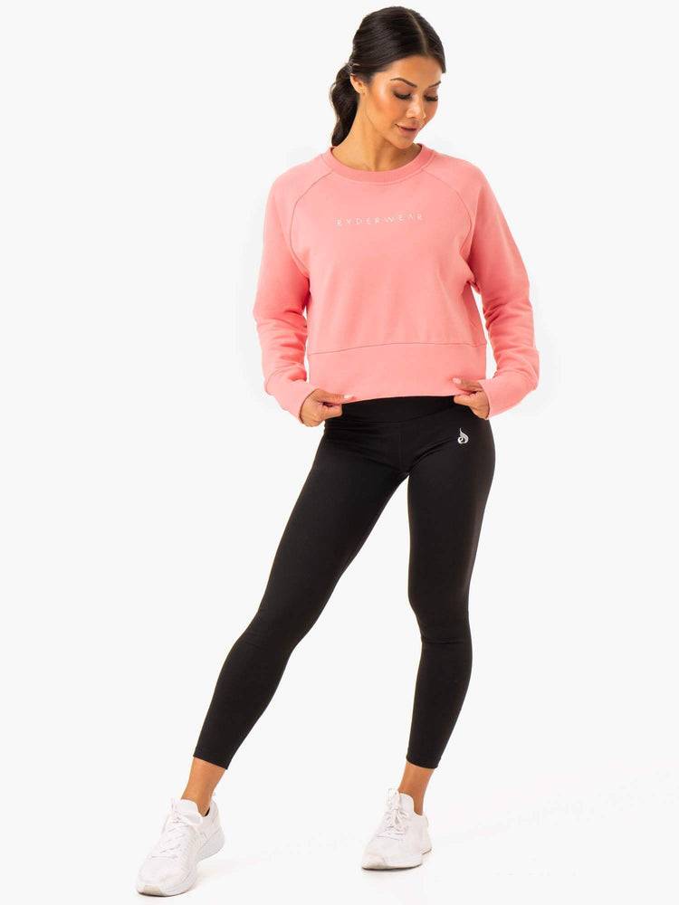 Women's Ryderwear Women Sweaters Motion Sweaters Rose Pink | NZ2634TV