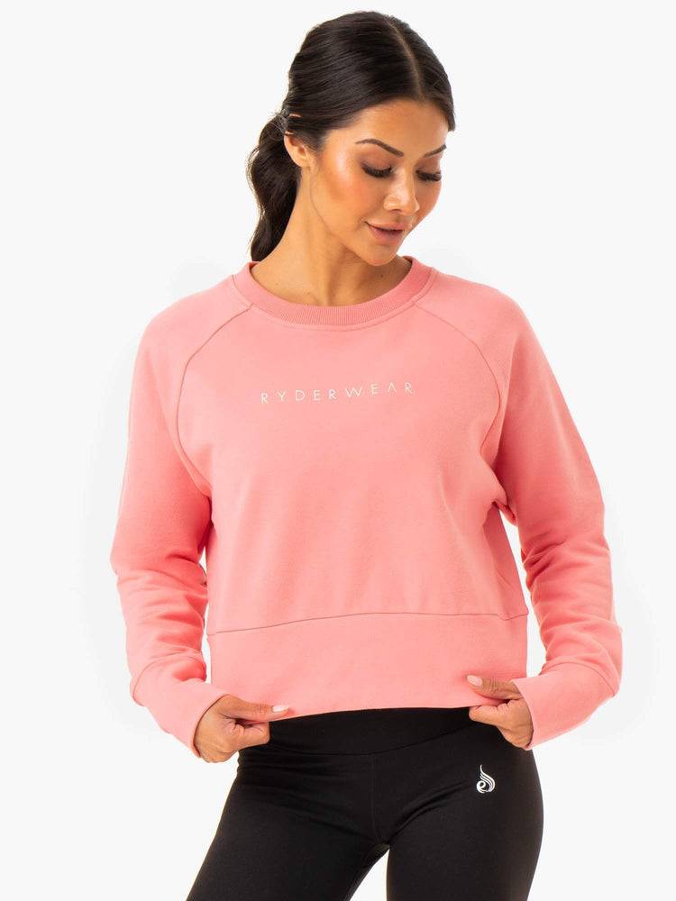 Women\'s Ryderwear Women Sweaters Motion Sweaters Rose Pink | NZ2634TV