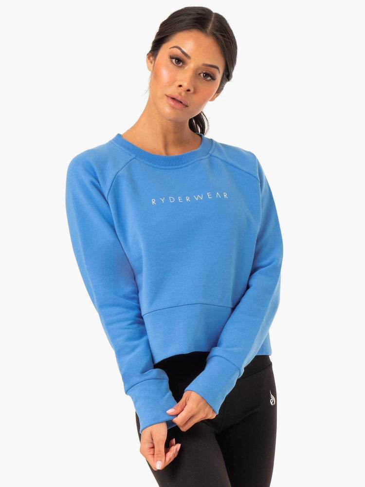 Women's Ryderwear Women Sweaters Motion Sweaters Blue | NZ2635RW