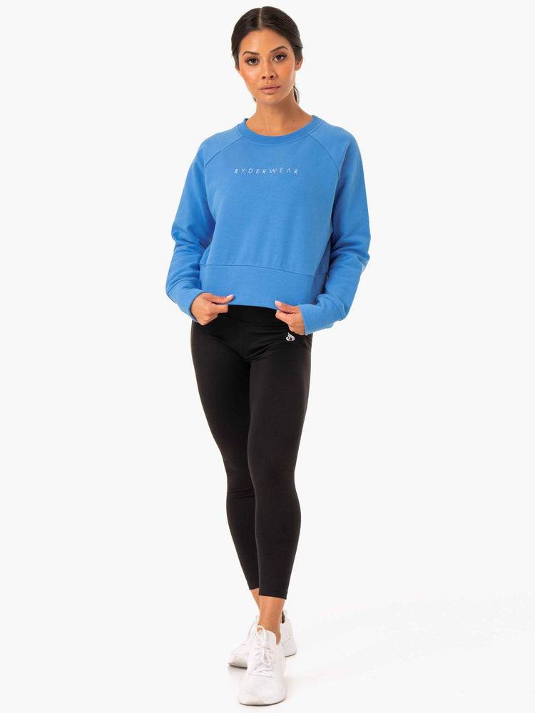 Women's Ryderwear Women Sweaters Motion Sweaters Blue | NZ2635RW