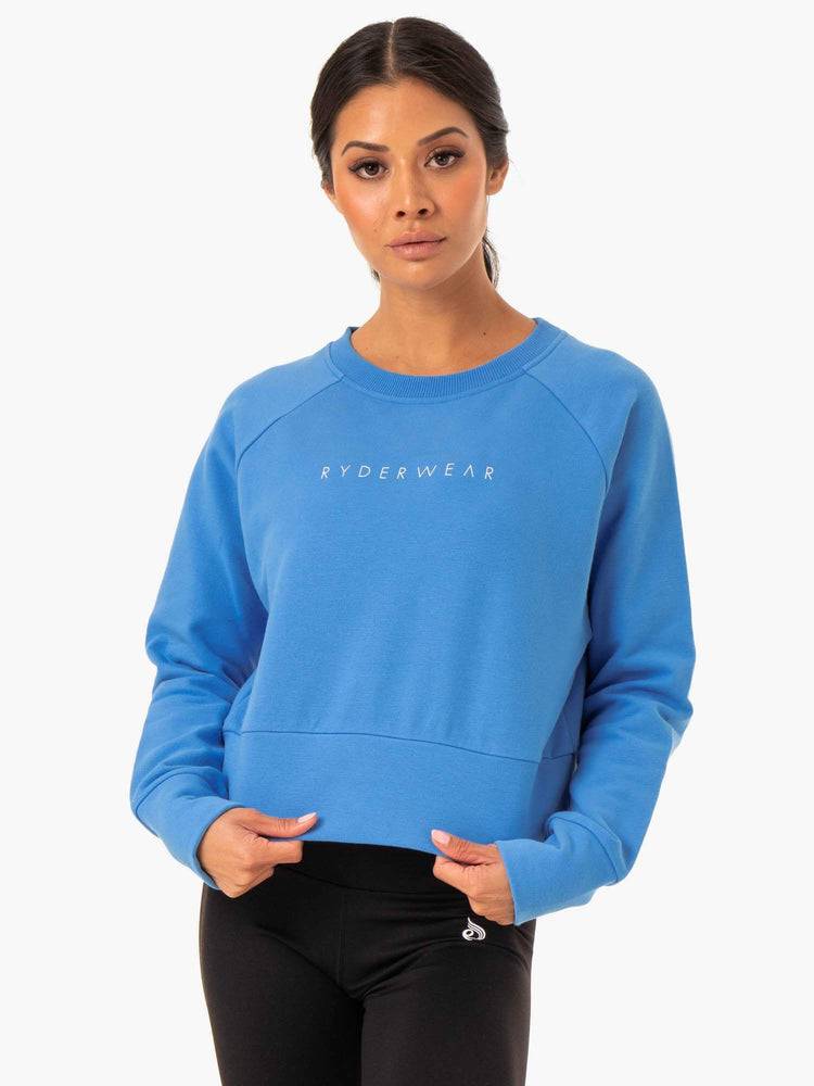 Women\'s Ryderwear Women Sweaters Motion Sweaters Blue | NZ2635RW