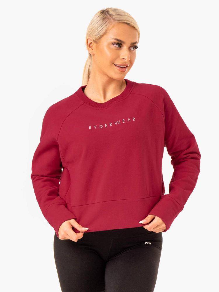 Women's Ryderwear Women Sweaters Motion Sweaters Wine Red | NZ2636EX