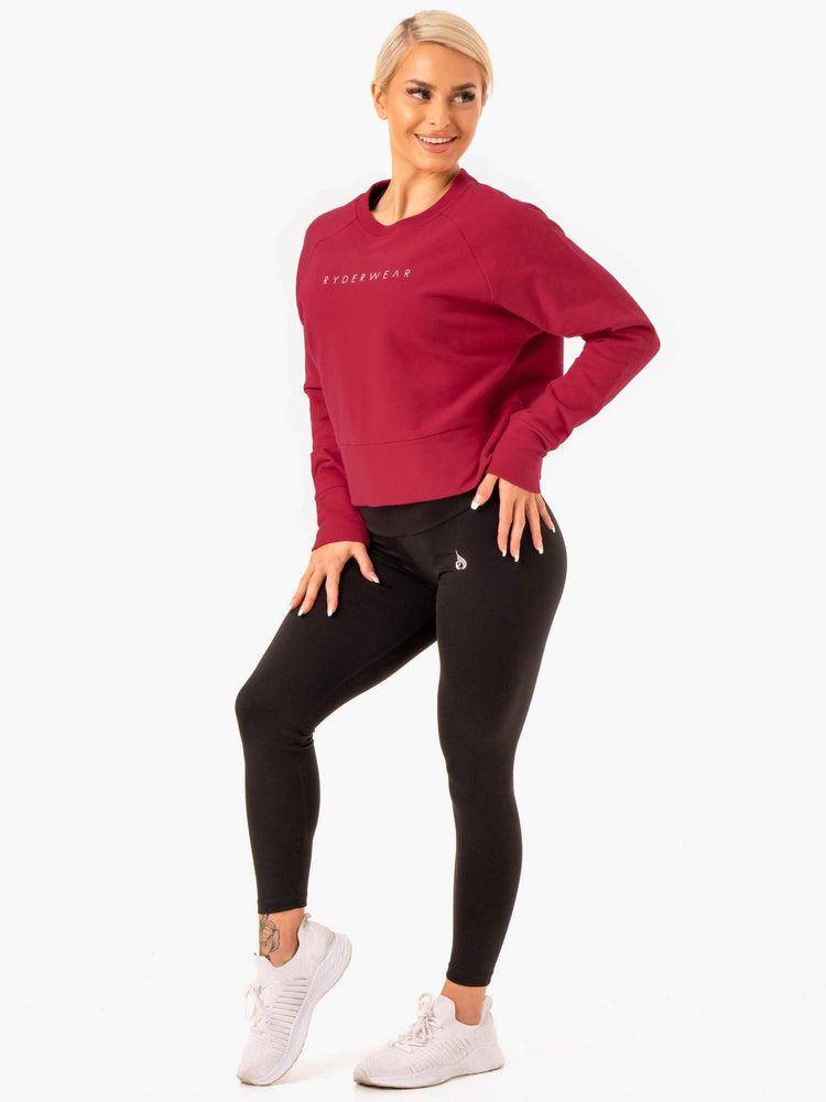 Women's Ryderwear Women Sweaters Motion Sweaters Wine Red | NZ2636EX