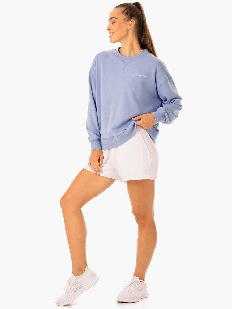 Women's Ryderwear Women Sweaters Recover Lightweight Sweaters Dusty Blue | NZ2572FM