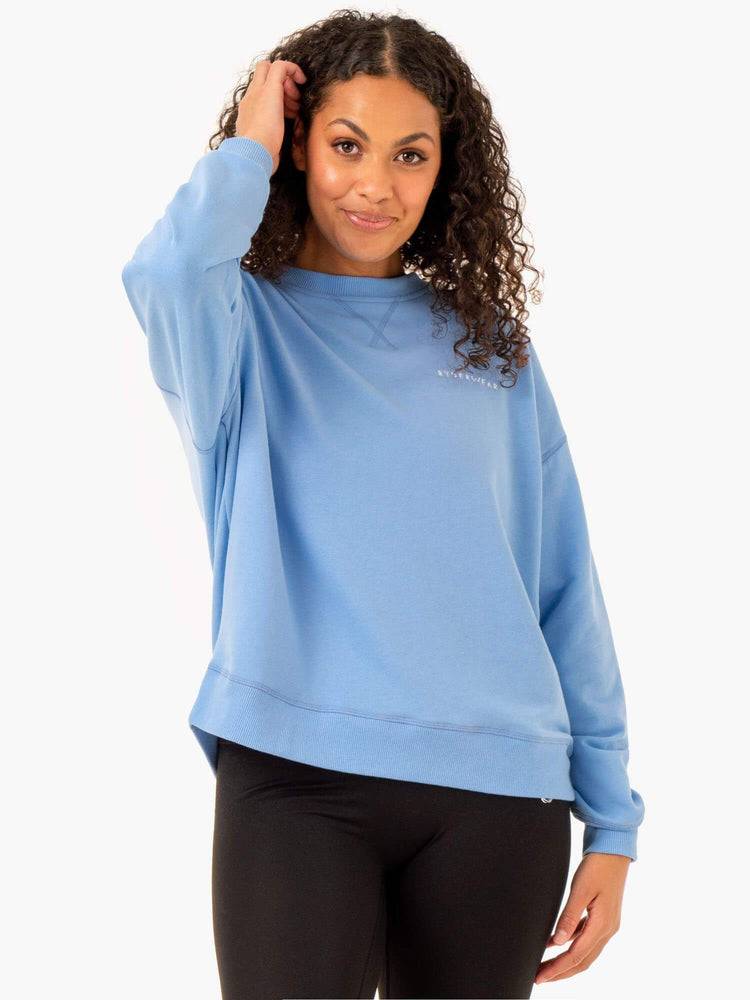 Women's Ryderwear Women Sweaters Recover Lightweight Sweaters Sky Blue | NZ2638QZ