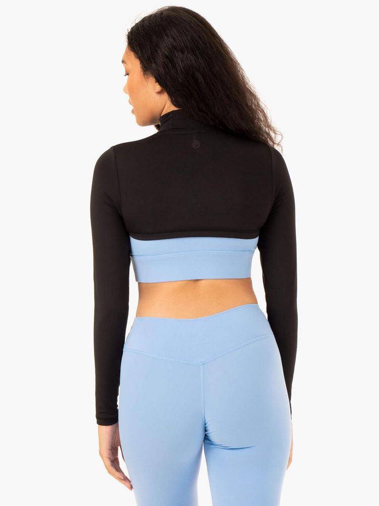 Women's Ryderwear Women Sweaters Replay Super Crop Sweaters Black | NZ2585QZ