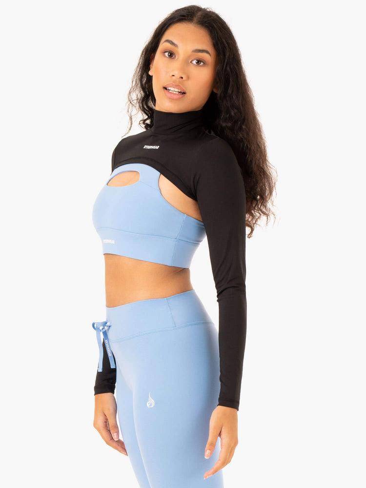 Women's Ryderwear Women Sweaters Replay Super Crop Sweaters Black | NZ2585QZ