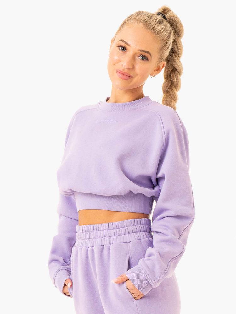 Women's Ryderwear Women Sweaters Sideline Sweaters Lilac | NZ2577OR