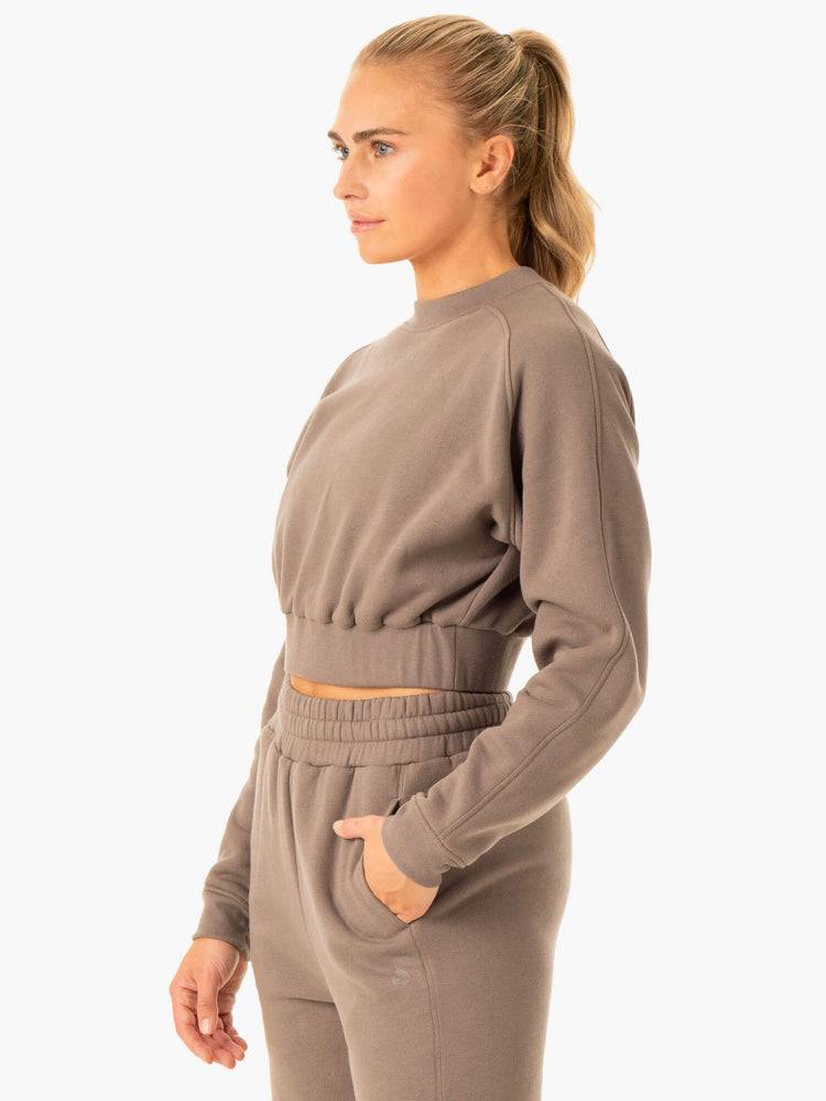 Women's Ryderwear Women Sweaters Sideline Sweaters Taupe | NZ2643FM