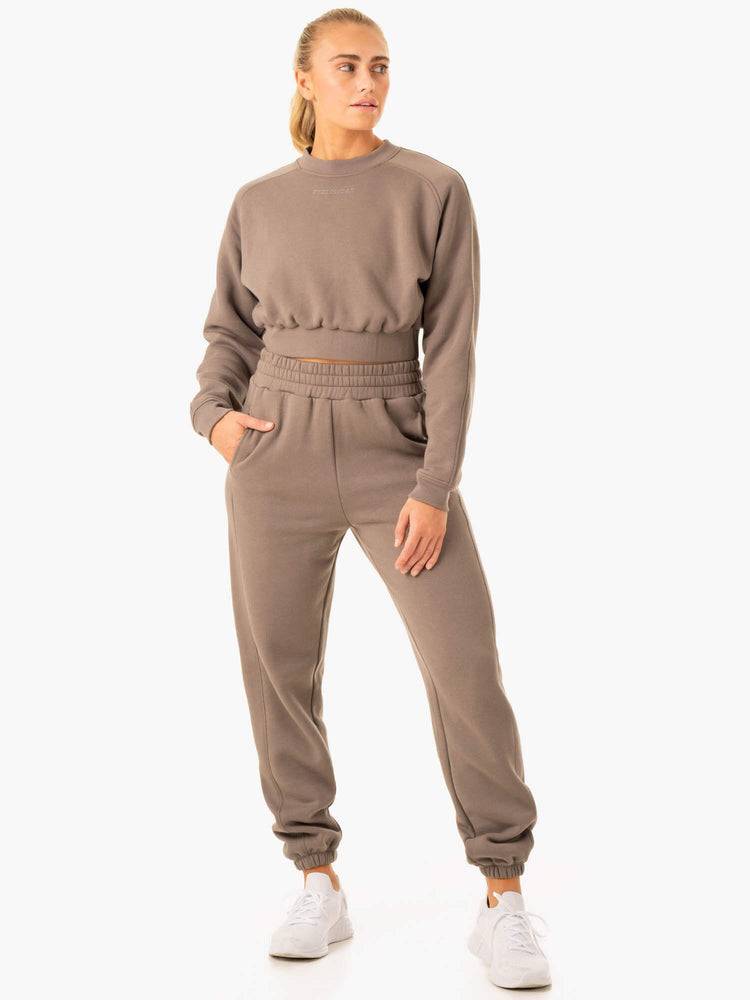 Women's Ryderwear Women Sweaters Sideline Sweaters Taupe | NZ2643FM