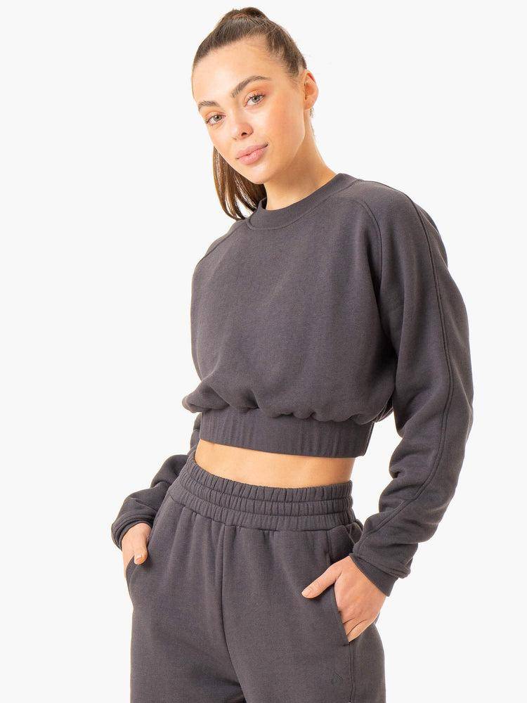 Women's Ryderwear Women Sweaters Sideline Sweaters Charcoal | NZ2646AP