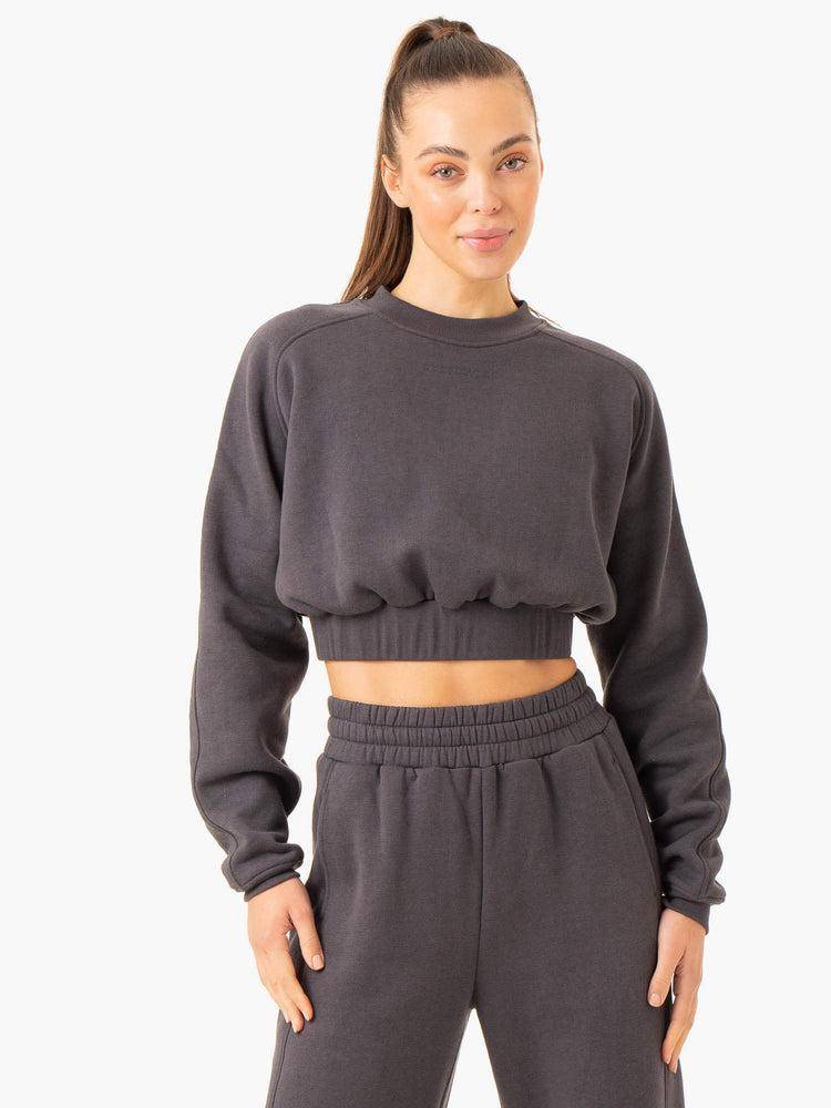 Women\'s Ryderwear Women Sweaters Sideline Sweaters Charcoal | NZ2646AP