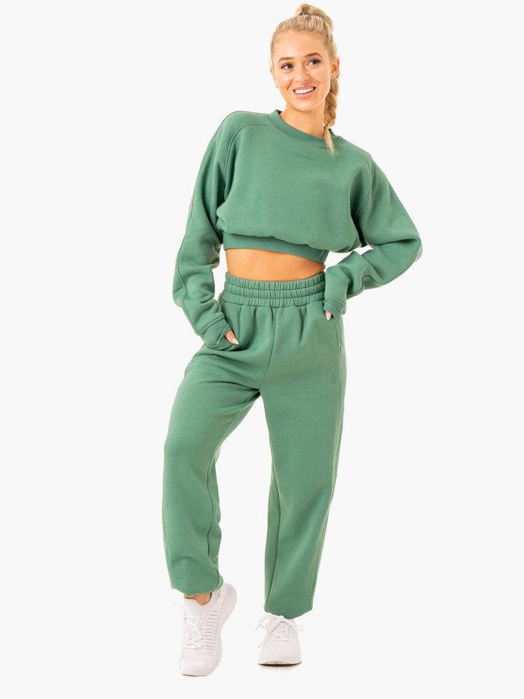 Women's Ryderwear Women Sweaters Sideline Sweaters Forest Green | NZ2647PQ