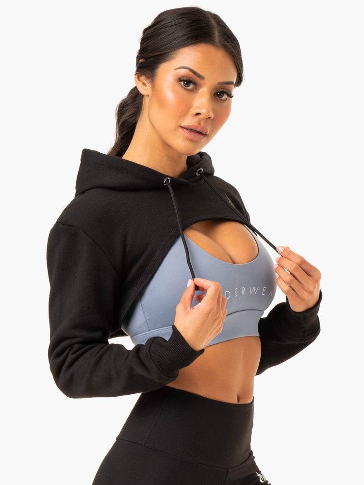 Women's Ryderwear Women Sweaters Staples Super Crop Sweaters Black | NZ2575AP