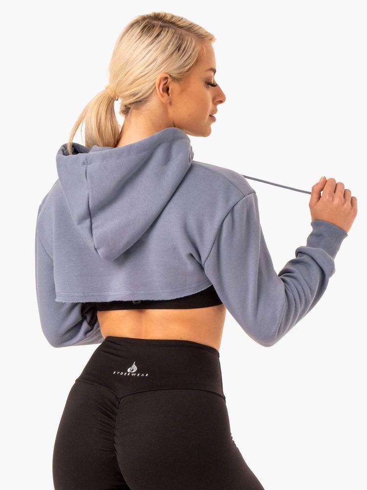 Women's Ryderwear Women Sweaters Staples Super Crop Sweaters Steel Grey | NZ2578IS