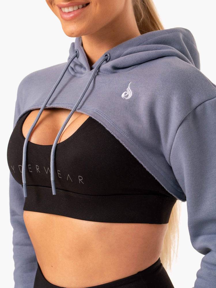 Women's Ryderwear Women Sweaters Staples Super Crop Sweaters Steel Grey | NZ2578IS