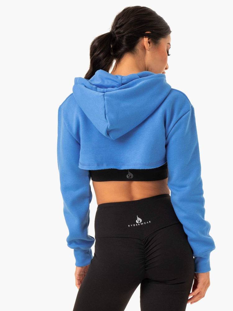 Women's Ryderwear Women Sweaters Staples Super Crop Sweaters Blue | NZ2595JJ