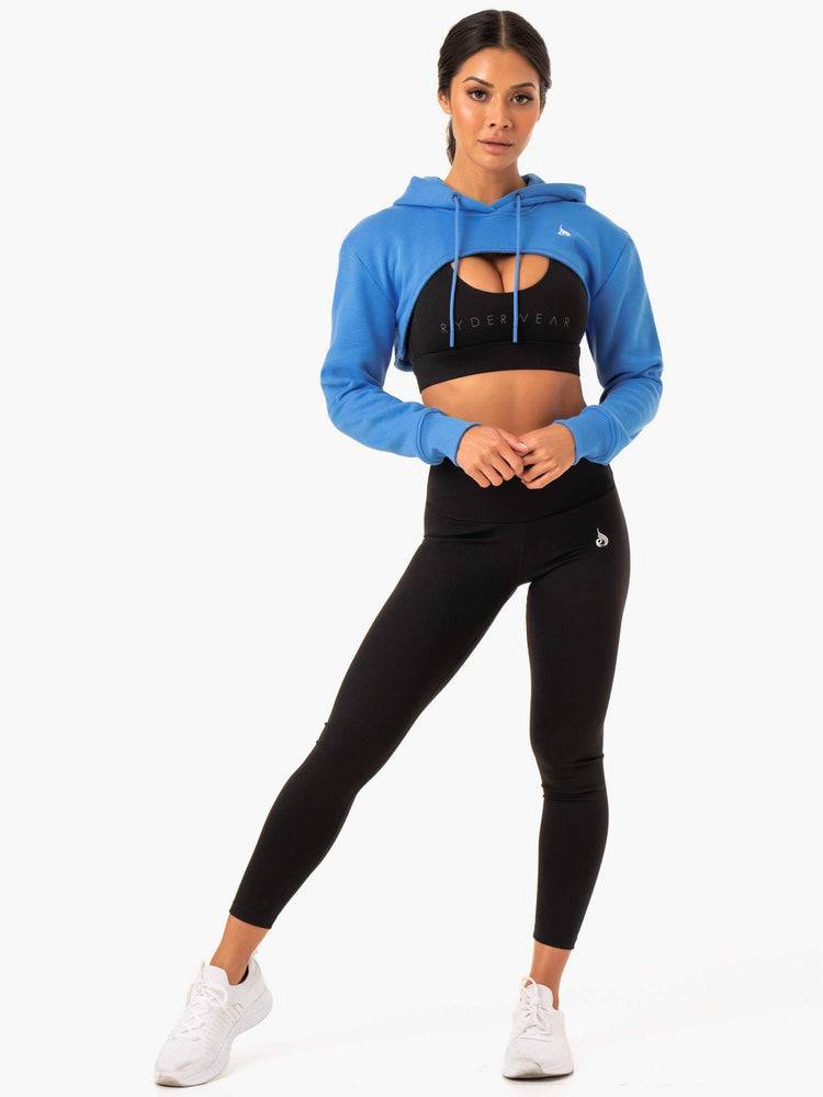 Women's Ryderwear Women Sweaters Staples Super Crop Sweaters Blue | NZ2595JJ