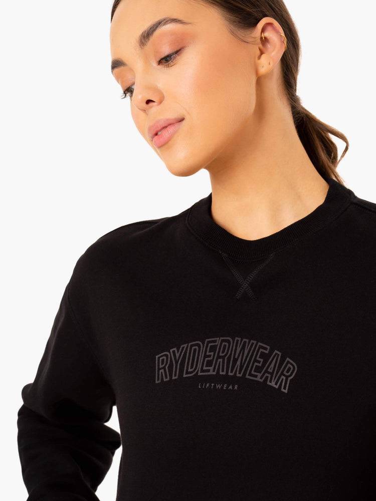 Women's Ryderwear Women Sweaters Ultimate Fleece Sweaters Black | NZ2579UT