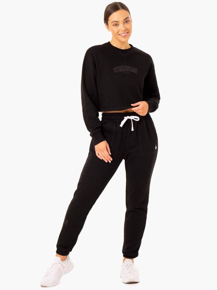 Women's Ryderwear Women Sweaters Ultimate Fleece Sweaters Black | NZ2579UT