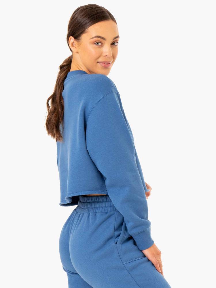 Women's Ryderwear Women Sweaters Ultimate Fleece Sweaters Blue | NZ2633YU