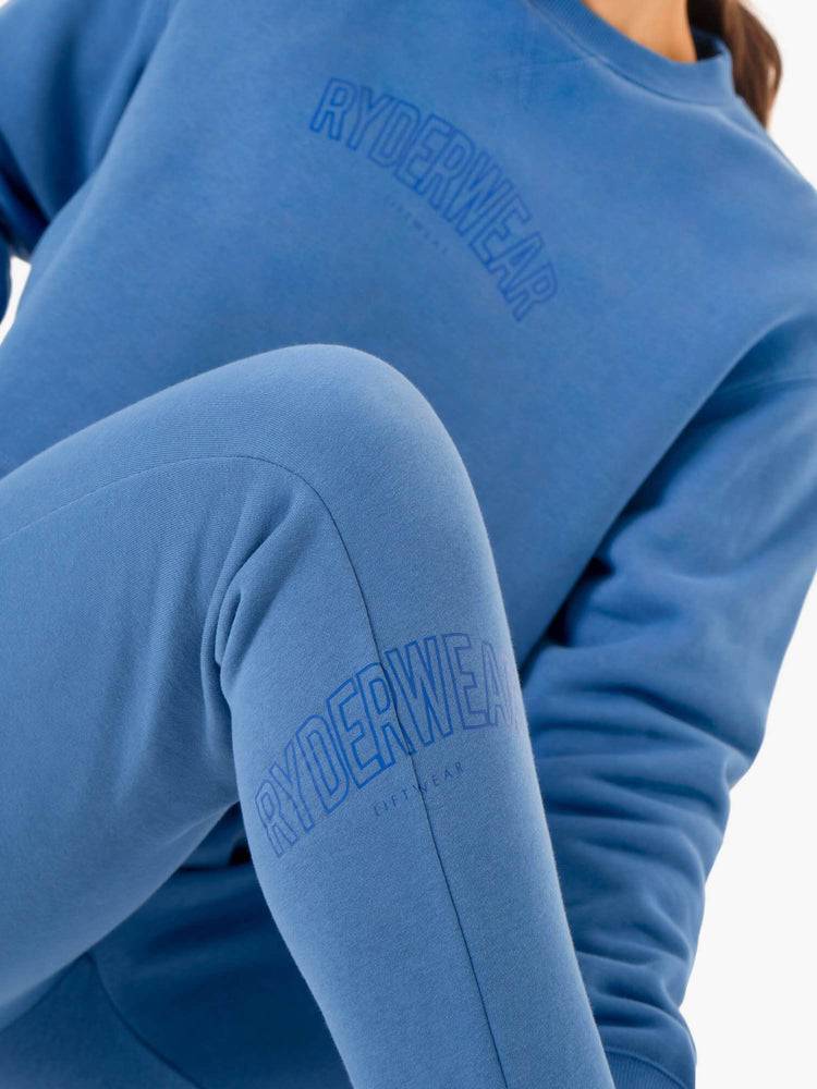 Women's Ryderwear Women Sweaters Ultimate Fleece Sweaters Blue | NZ2633YU