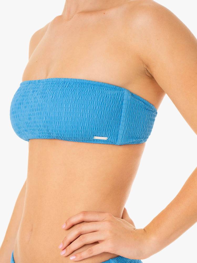 Women's Ryderwear Women Swimwear Paradise Bandeau Bikini Top Swimwear Blue | NZ2655WY