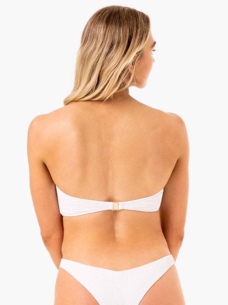 Women's Ryderwear Women Swimwear Paradise Bandeau Bikini Top Swimwear White | NZ2658NB